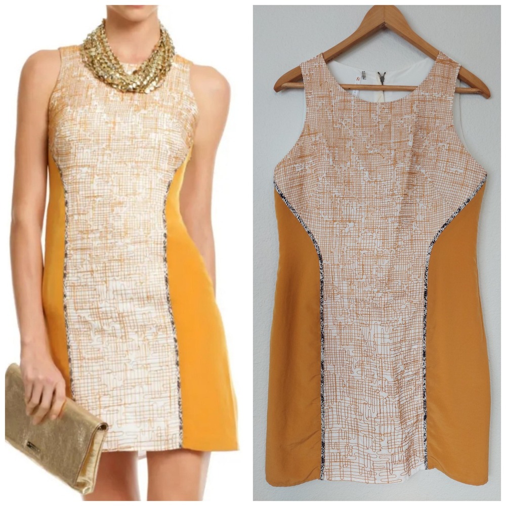 Sachin & Babi Cyber Colorblock Embroidered Shift‎ Dress Size 12